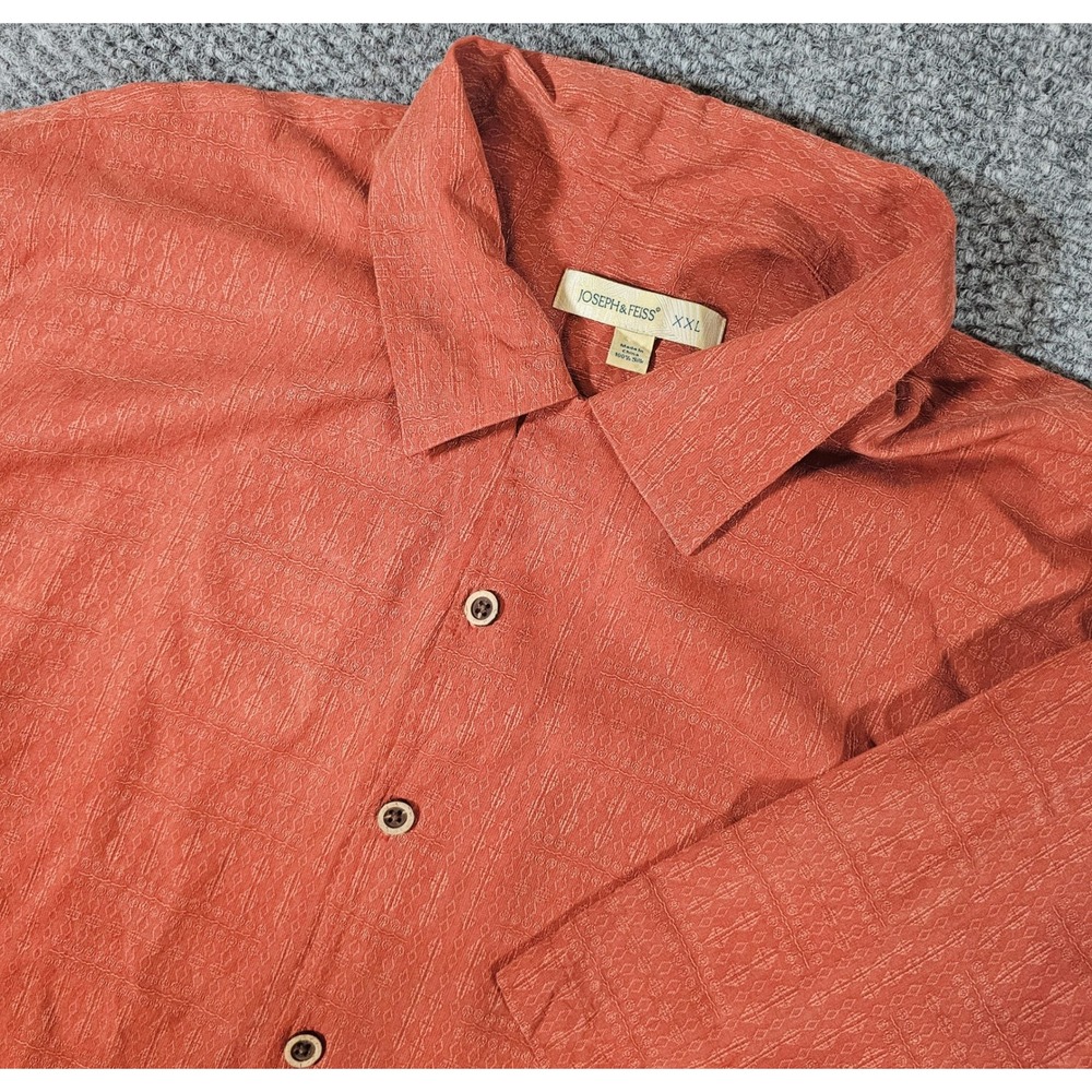 Joseph & Feiss Silk Button Up Short Sleeve Patterned Shirt XXL